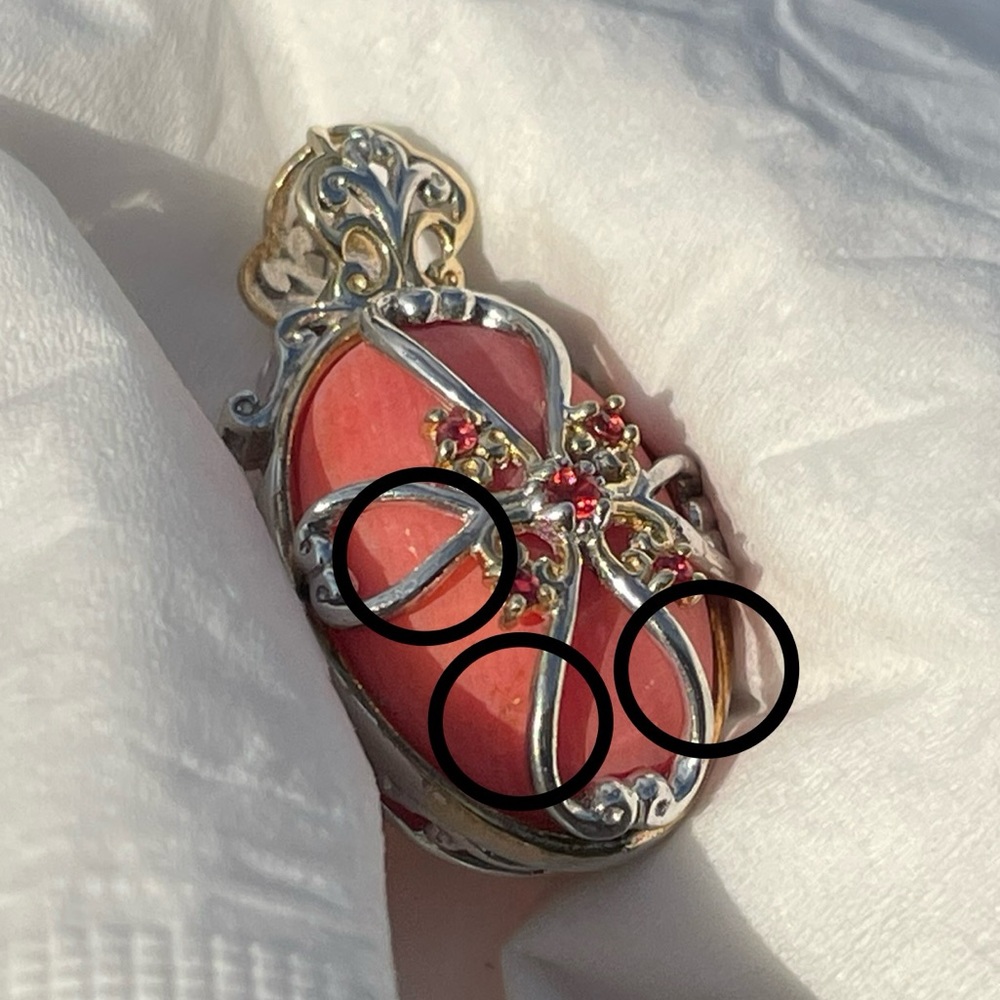Gems en Vogue Salmon Coral Sapphire Pendant - Picture 10 of 14
